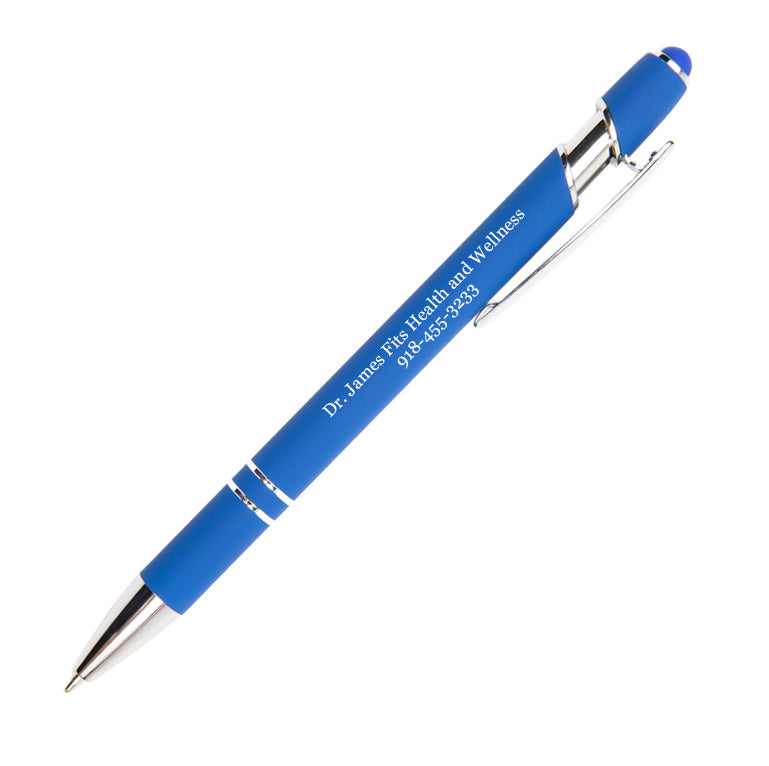 Royal Blue Metal Soft Touch Pens