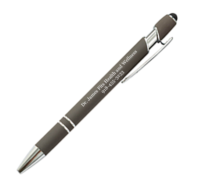 Gray Metal Soft Touch Pens