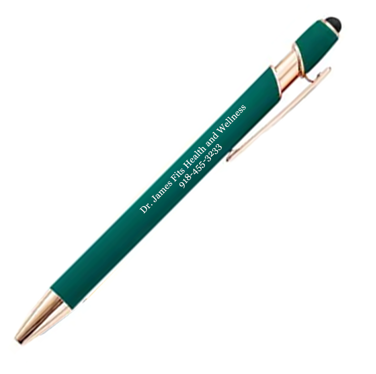 Rose Gold Dark Green Metal Soft Touch Pens