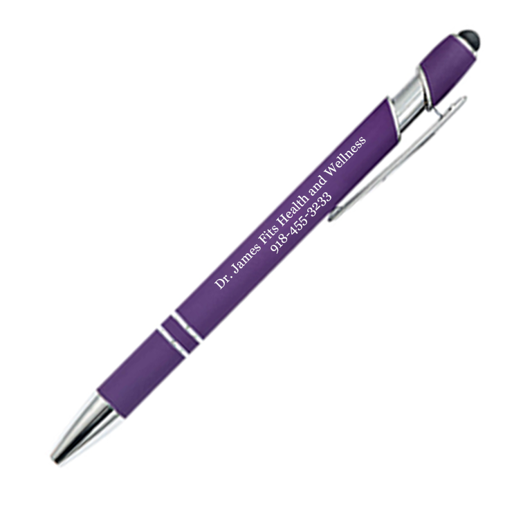 Purple Metal Soft Touch Pens