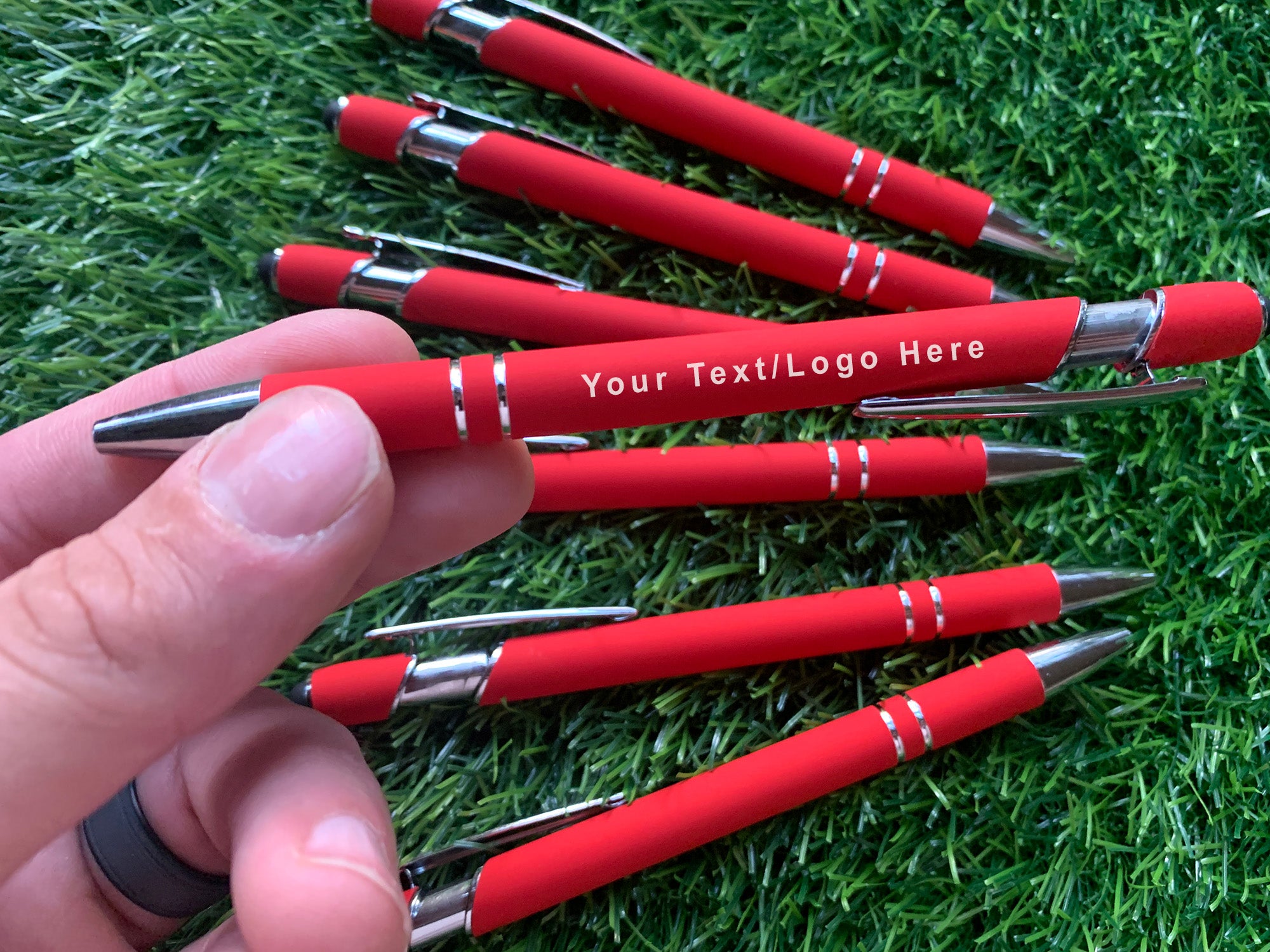 Red Metal Soft Touch Pens