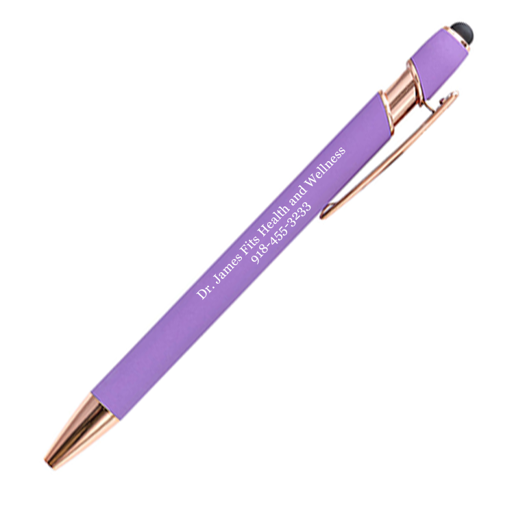 Rose Gold Violet Metal Soft Touch Pens
