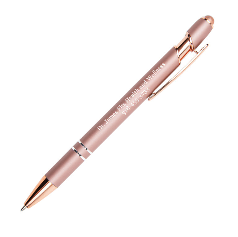 Rose Gold Metal Soft Touch Pens
