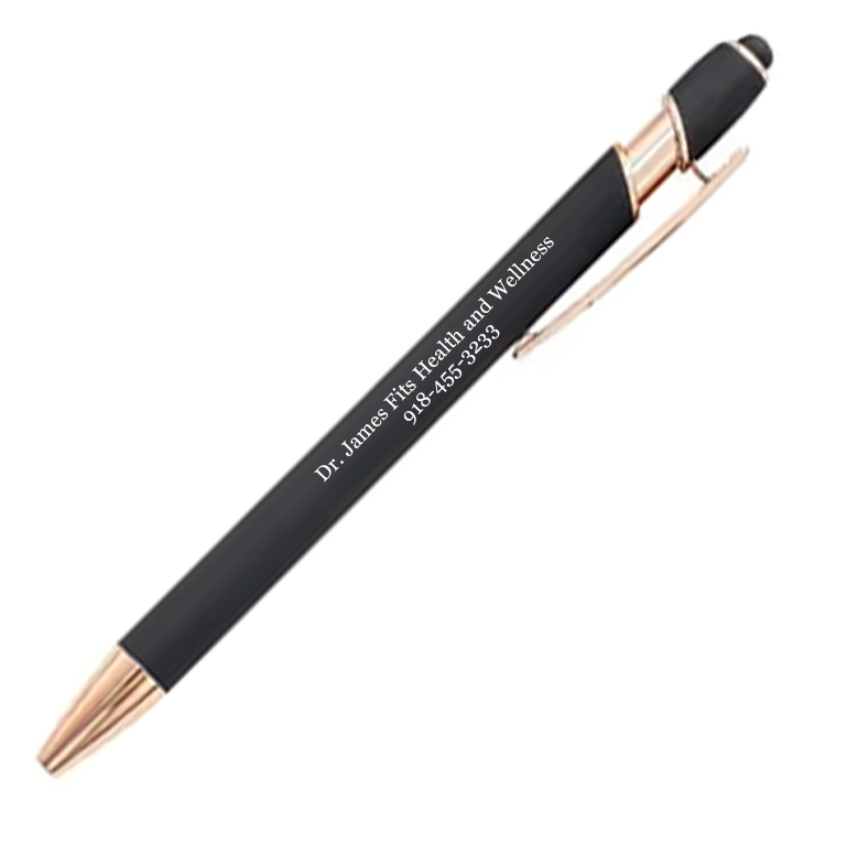 Rose Gold Black Metal Soft Touch Pens