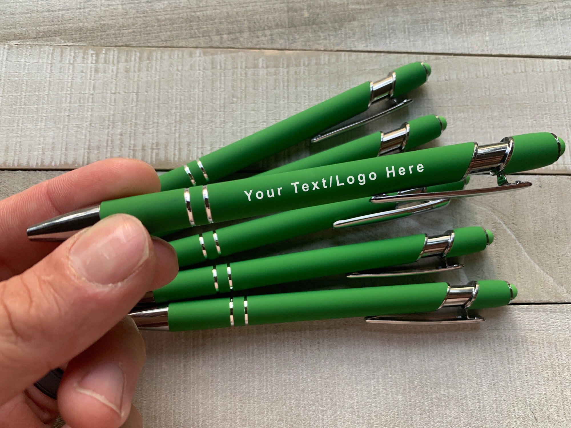 Light Green Metal Soft Touch Pens