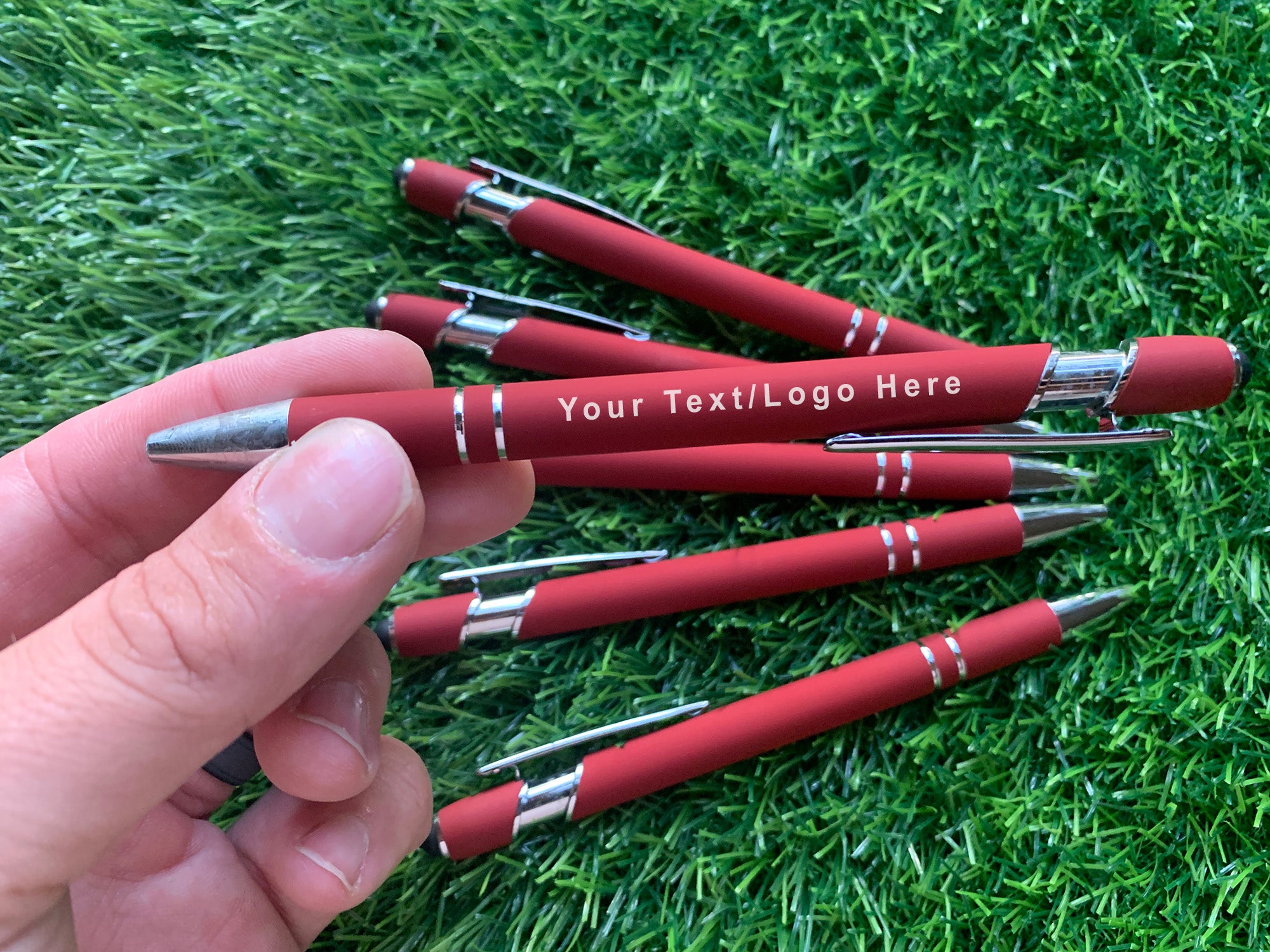 Maroon Metal Soft Touch Pens