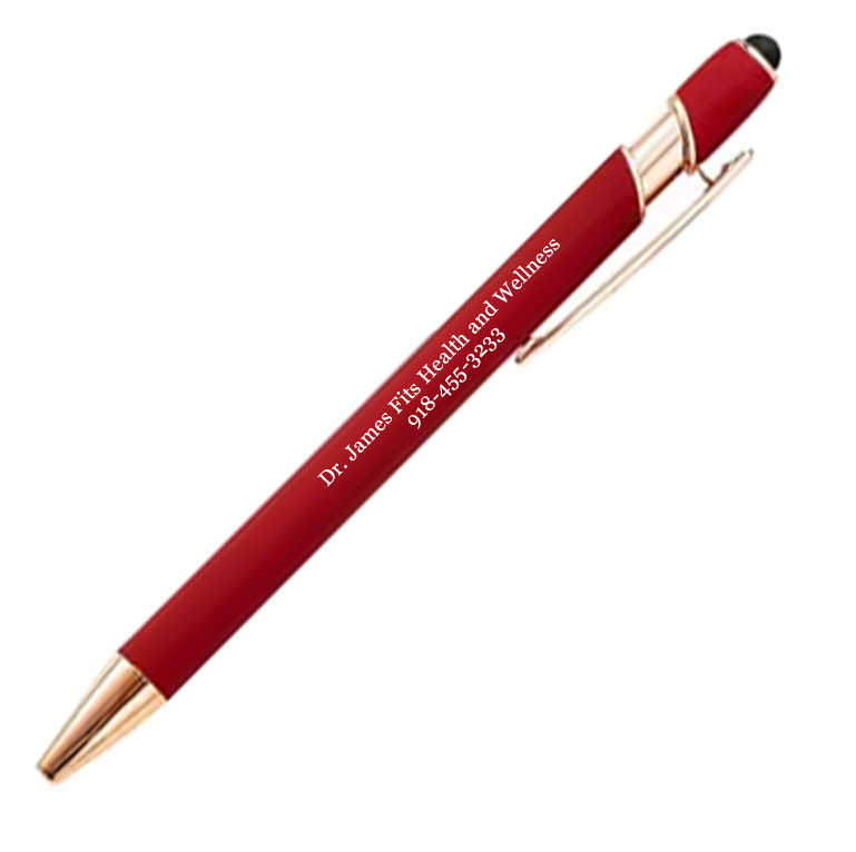 Rose Gold Maroon Metal Soft Touch Pens