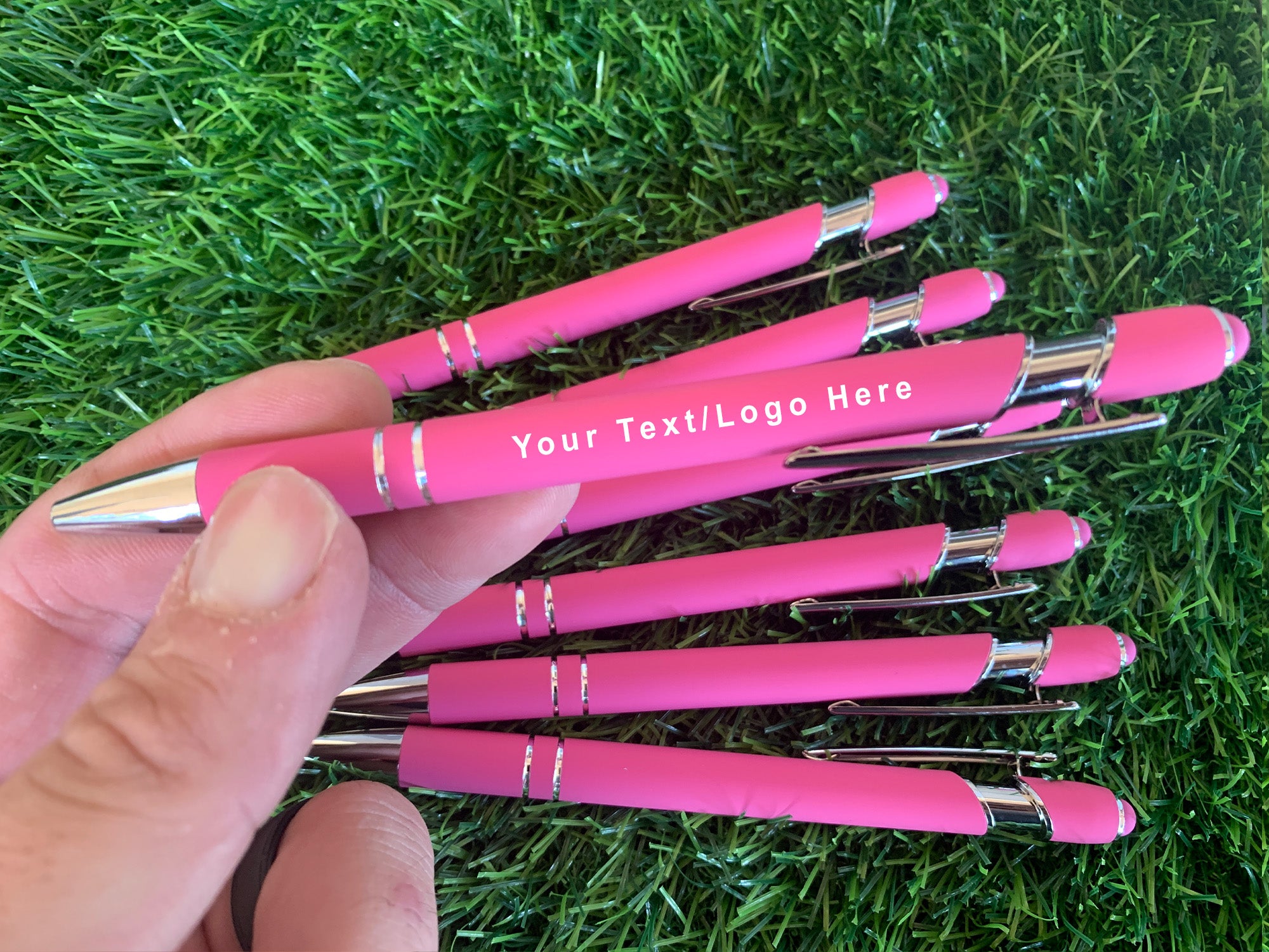 Pink Metal Soft Touch Pens