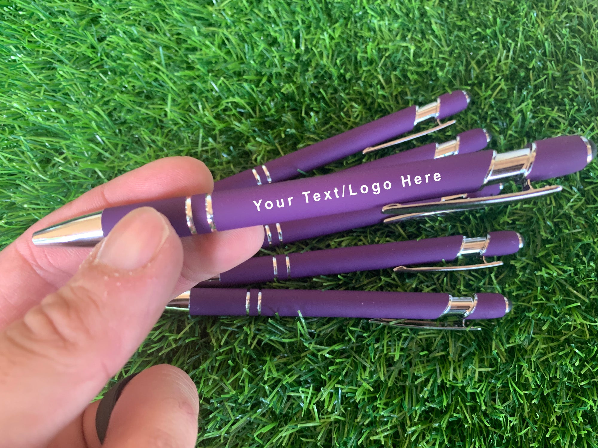 Purple Metal Soft Touch Pens