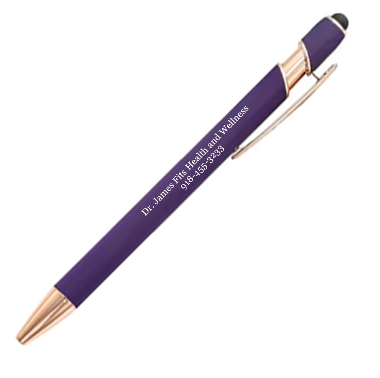 Rose Gold Purple Metal Soft Touch Pens