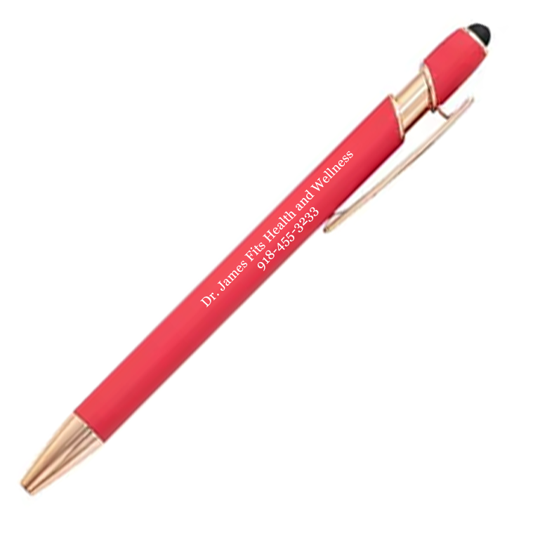 Rose Gold Red Metal Soft Touch Pens